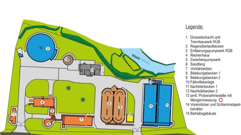 Aggerverband - Übersichtskarte Kläranlage Brüchermühle
