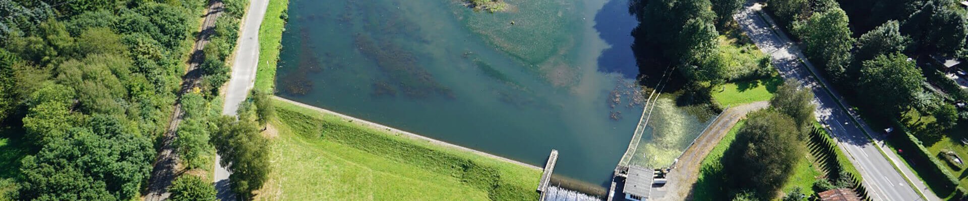 Stauweiher Osberghausen aus der Vogelperspektive