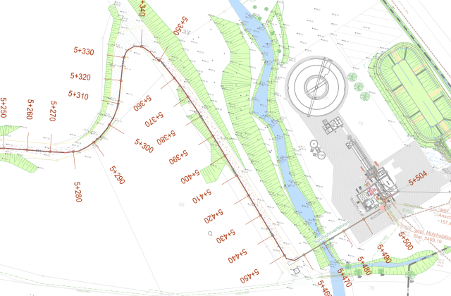 Ausschnitt aus dem Lageplan der Kläranlage Hillesheim