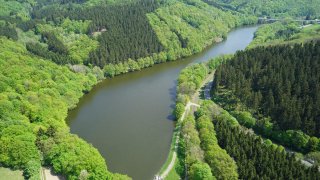 Stauweiher Bieberstein - Luftansicht