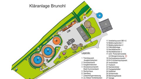 Aggerverband - Übersichtskarte Kläranlage Brunohl