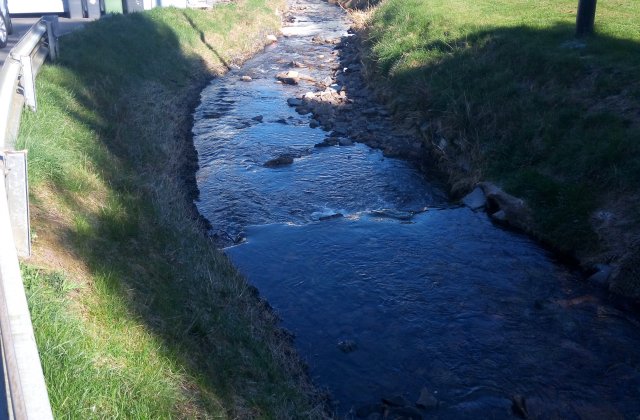 Der Loopebach Engelskirchen nach der Fertigstellung der Gewässerentwicklungsmaßnahme
