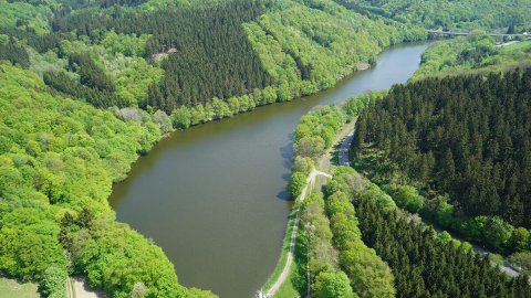 Stauweiher Bieberstein - Luftansicht