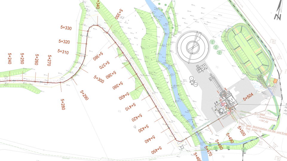 Ausschnitt aus dem Lageplan der Kläranlage Hillesheim