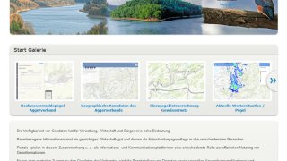 Screenshot des GIS-Portals (Geographisches Informations System) des Aggerverbands