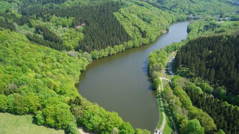 Stauweiher Bieberstein - Luftansicht 02