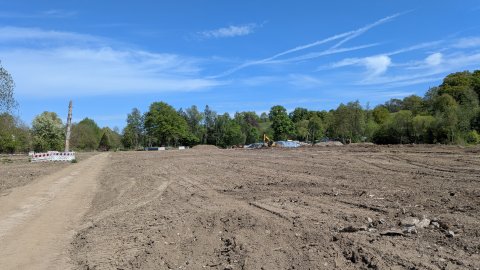 Blick über das Baufeld im aktuellen Zustand.