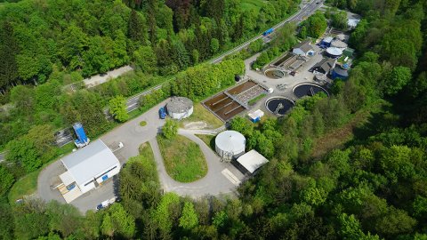 Aggerverband - Luftansicht Kläranlage Bickenbach