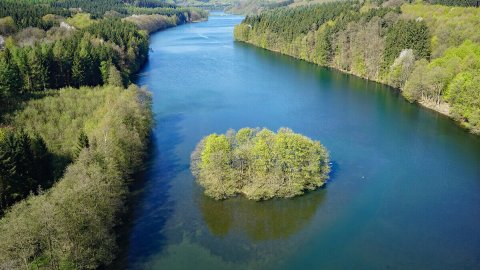 Wiehltalsperre: Blick auf die „Krombacher Insel”.