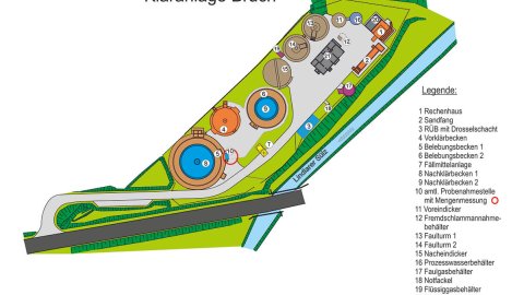 Aggerverband - Übersichtskarte Kläranlage Bruch