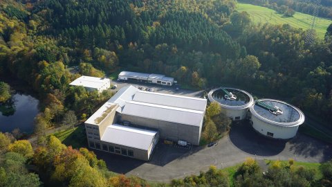 Luftaufnahme des Wasserwerks Auchel in Reichshof
