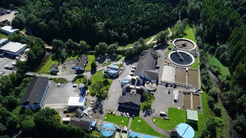 Aggerverband - Luftansicht Kläranlage Krummenohl