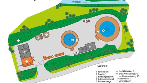Aggerverband - Übersichtskarte Kläranlage Holpe